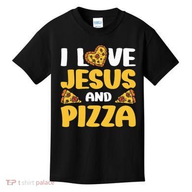 I Love Jesus And Pizza Kids T-Shirt
