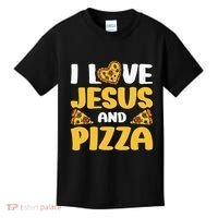 I Love Jesus And Pizza Kids T-Shirt thumb 0