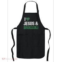 I Love Jesus And Broccoli Lover Funny Vegetable Veggies Food Apron thumb 0