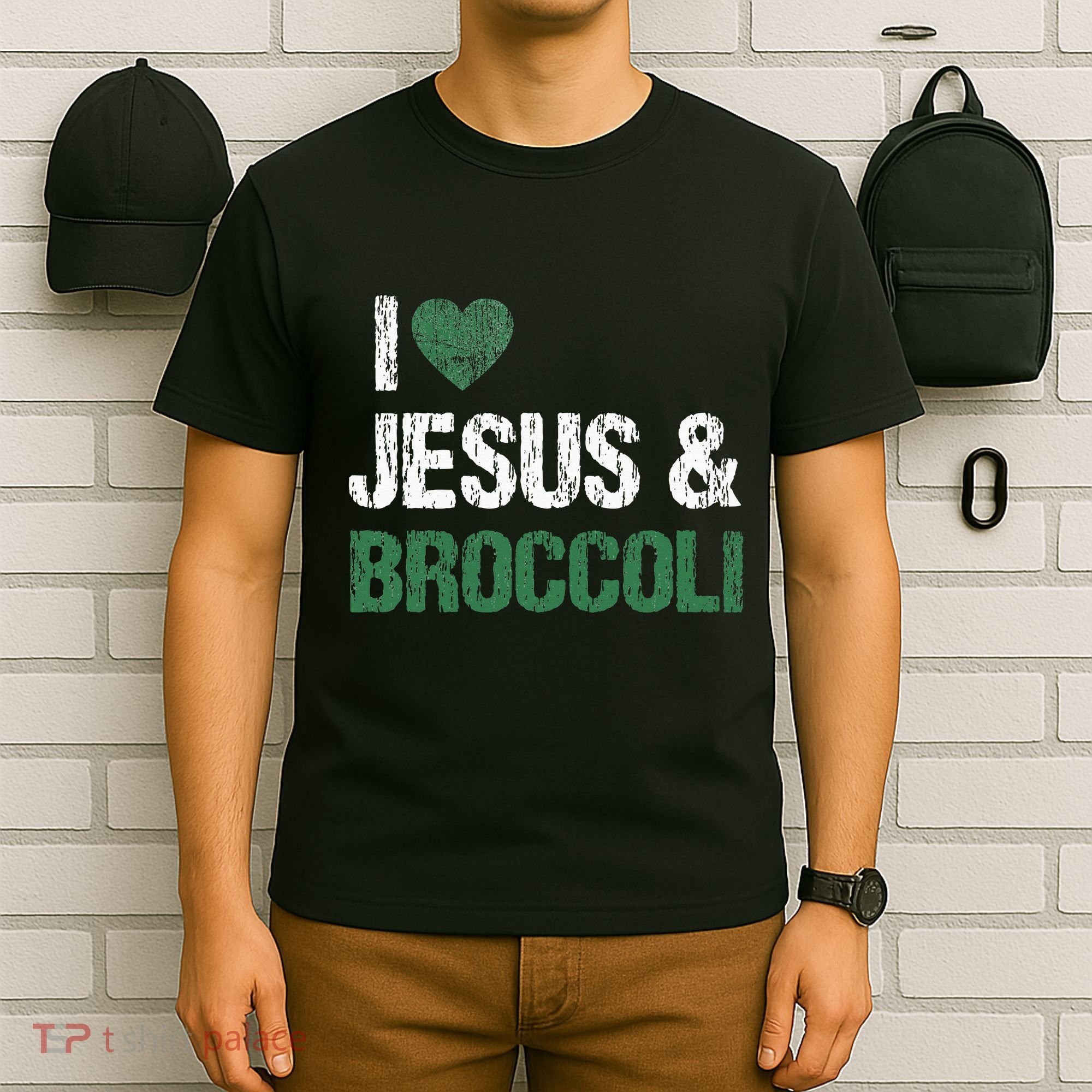 I Love Jesus And Broccoli Lover Funny Vegetable Veggies Food T-Shirt