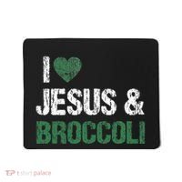 I Love Jesus And Broccoli Lover Funny Vegetable Veggies Food Mousepad thumb 0