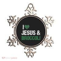 I Love Jesus And Broccoli Lover Funny Vegetable Veggies Food Ornament thumb 0