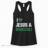 I Love Jesus And Broccoli Lover Funny Vegetable Veggies Food Women's Tank Top thumb 0
