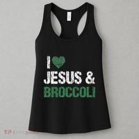 I Love Jesus And Broccoli Lover Funny Vegetable Veggies Food Women's Tank Top thumb 3