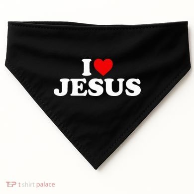 I Love Jesus - Heart  USA-Made Doggie Bandana