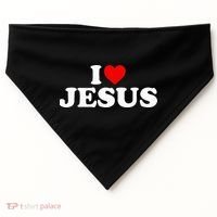 I Love Jesus - Heart  USA-Made Doggie Bandana thumb 0