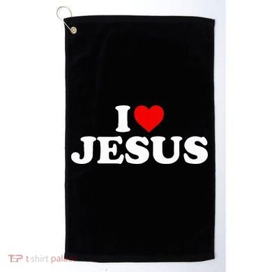 I Love Jesus - Heart  Golf Towel