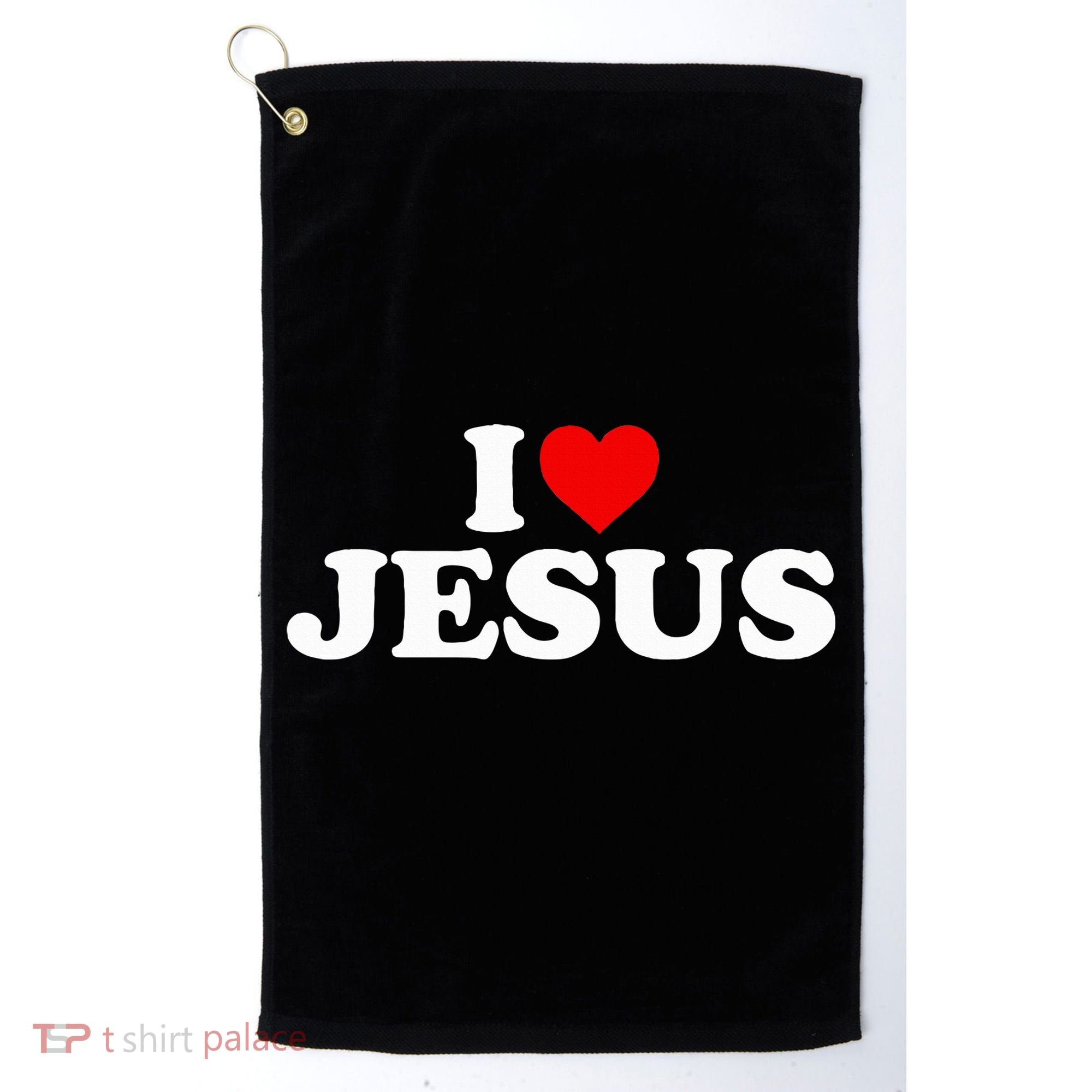 I Love Jesus - Heart  Golf Towel