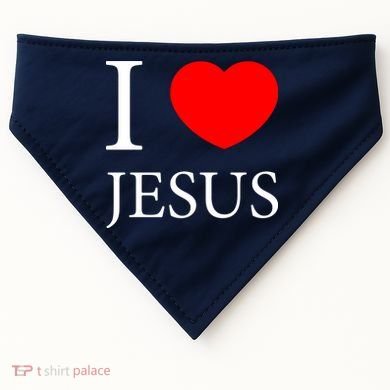 I Love Jesus Simple Logo USA-Made Doggie Bandana