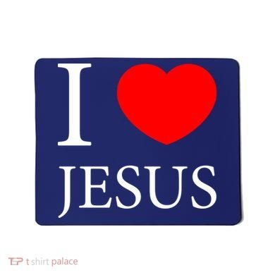 I Love Jesus Simple Logo Mousepad