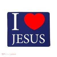 I Love Jesus Simple Logo Mousepad thumb 0