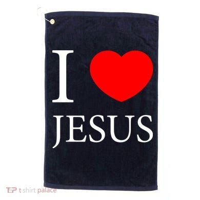 I Love Jesus Simple Logo Golf Towel