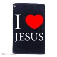 I Love Jesus Simple Logo Golf Towel thumb 0