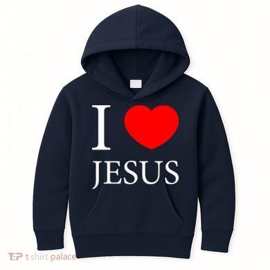I Love Jesus Simple Logo Kids Hoodie