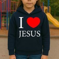 I Love Jesus Simple Logo Kids Hoodie thumb 3