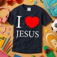 I Love Jesus Simple Logo Kids T-Shirt thumb 3