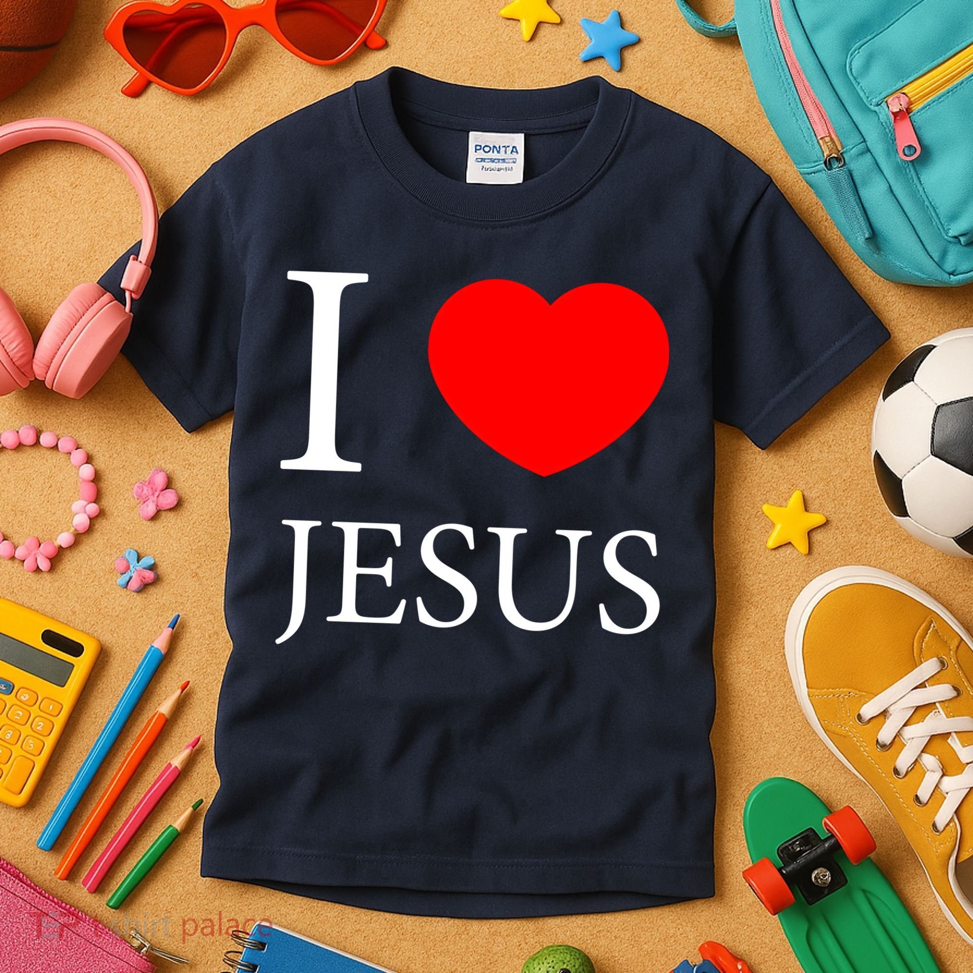 I Love Jesus Simple Logo Kids T-Shirt