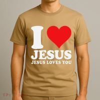 I Love Jesus Loves You Christian Girl Like God T-Shirt thumb 3