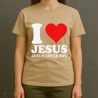 I Love Jesus Loves You Christian Girl Like God T-Shirt thumb 4