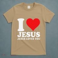 I Love Jesus Loves You Christian Girl Like God T-Shirt thumb 5