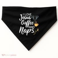 I Love Jesus Coffee And Naps Great Gift USA-Made Doggie Bandana thumb 0