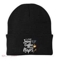 I Love Jesus Coffee And Naps Great Gift Beanie thumb 0