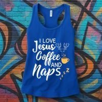 I Love Jesus Coffee And Naps Great Gift Women's Tank Top thumb 3