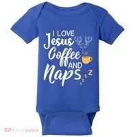 I Love Jesus Coffee And Naps Great Gift Baby Bodysuit thumb 0