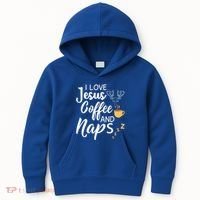 I Love Jesus Coffee And Naps Great Gift Kids Hoodie thumb 0