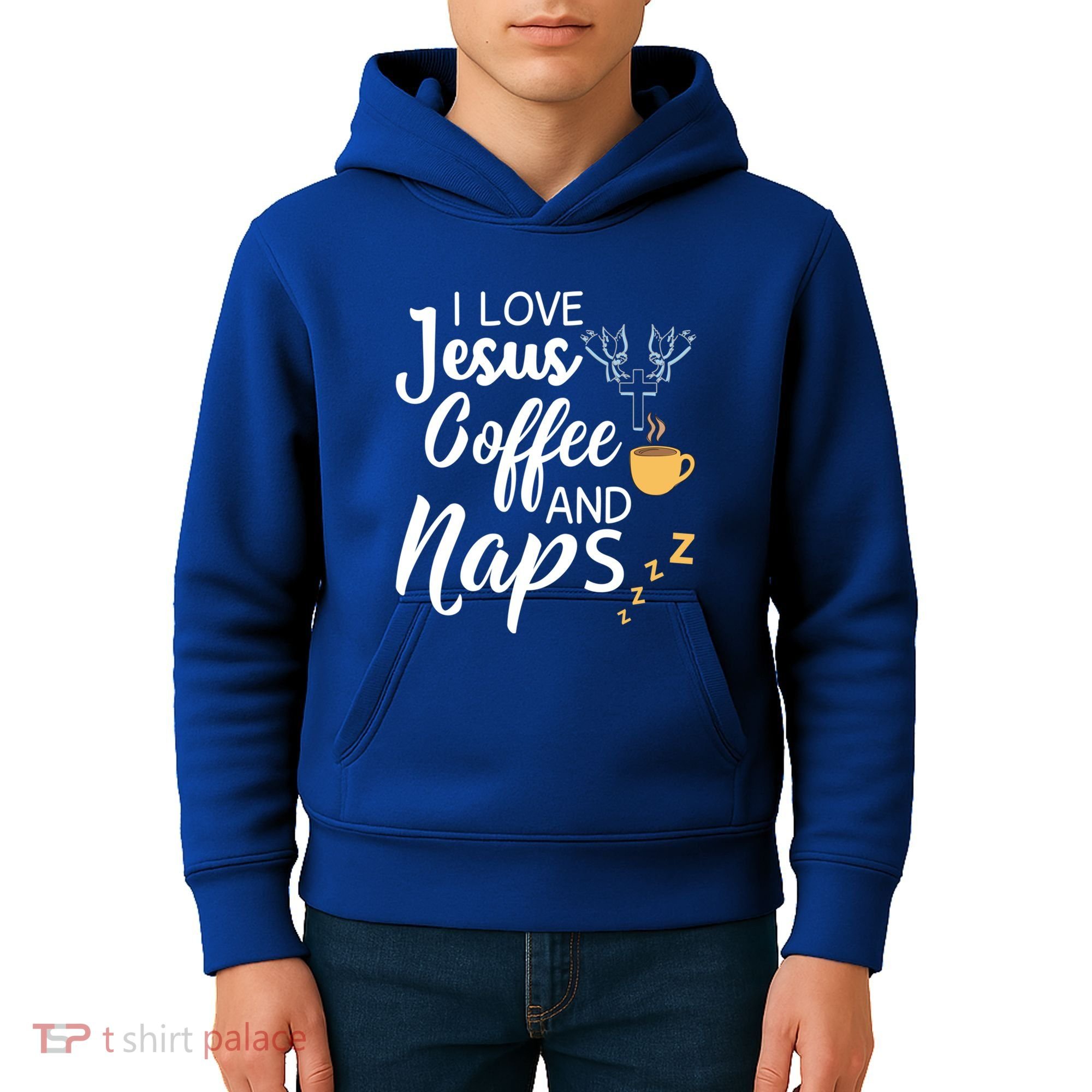 I Love Jesus Coffee And Naps Great Gift Kids Hoodie