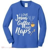 I Love Jesus Coffee And Naps Great Gift Kids Long Sleeve Shirt thumb 0