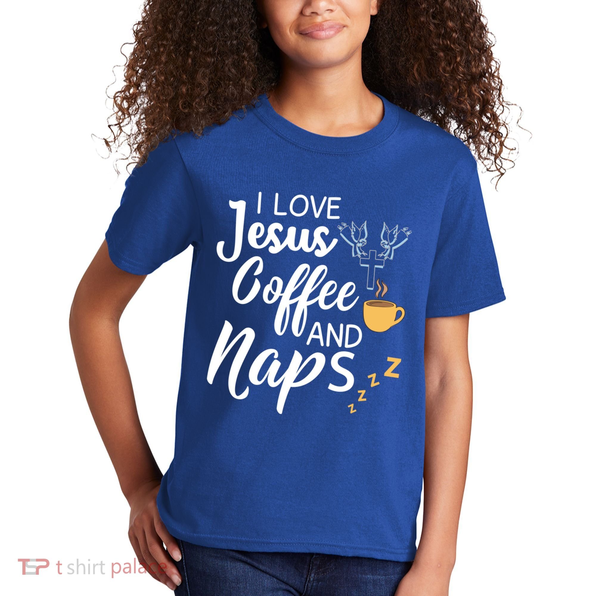 I Love Jesus Coffee And Naps Great Gift Kids T-Shirt