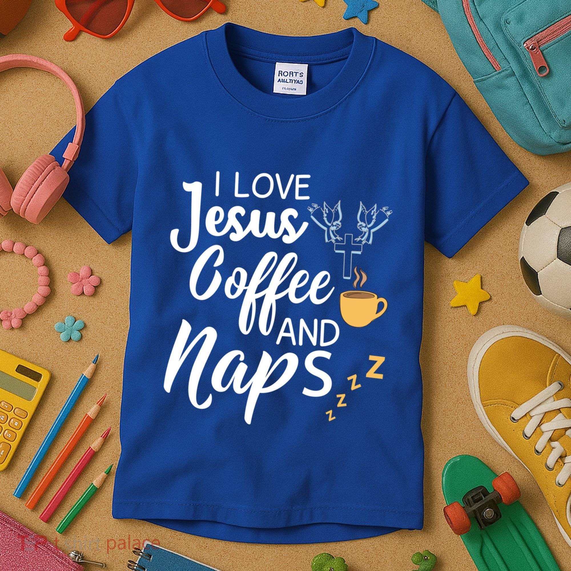 I Love Jesus Coffee And Naps Great Gift Kids T-Shirt