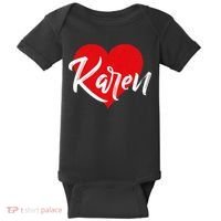 I Love Karen First Name Baby Bodysuit thumb 0