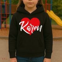 I Love Karen First Name Kids Hoodie thumb 3