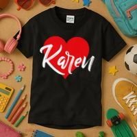 I Love Karen First Name Kids T-Shirt thumb 3