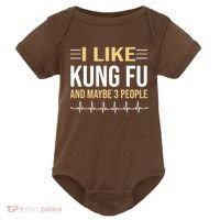 I Like Kung Fu And Maybe 3 People Baby Bodysuit thumb 0