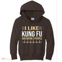 I Like Kung Fu And Maybe 3 People Kids Hoodie thumb 0