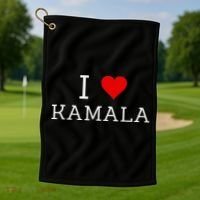 I Love Kamala Golf Towel thumb 1
