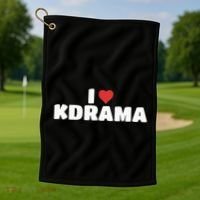 I Love Kdrama Golf Towel thumb 1