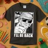 I'll Be Back Terminator Trump 2024 Election Kids T-Shirt thumb 3
