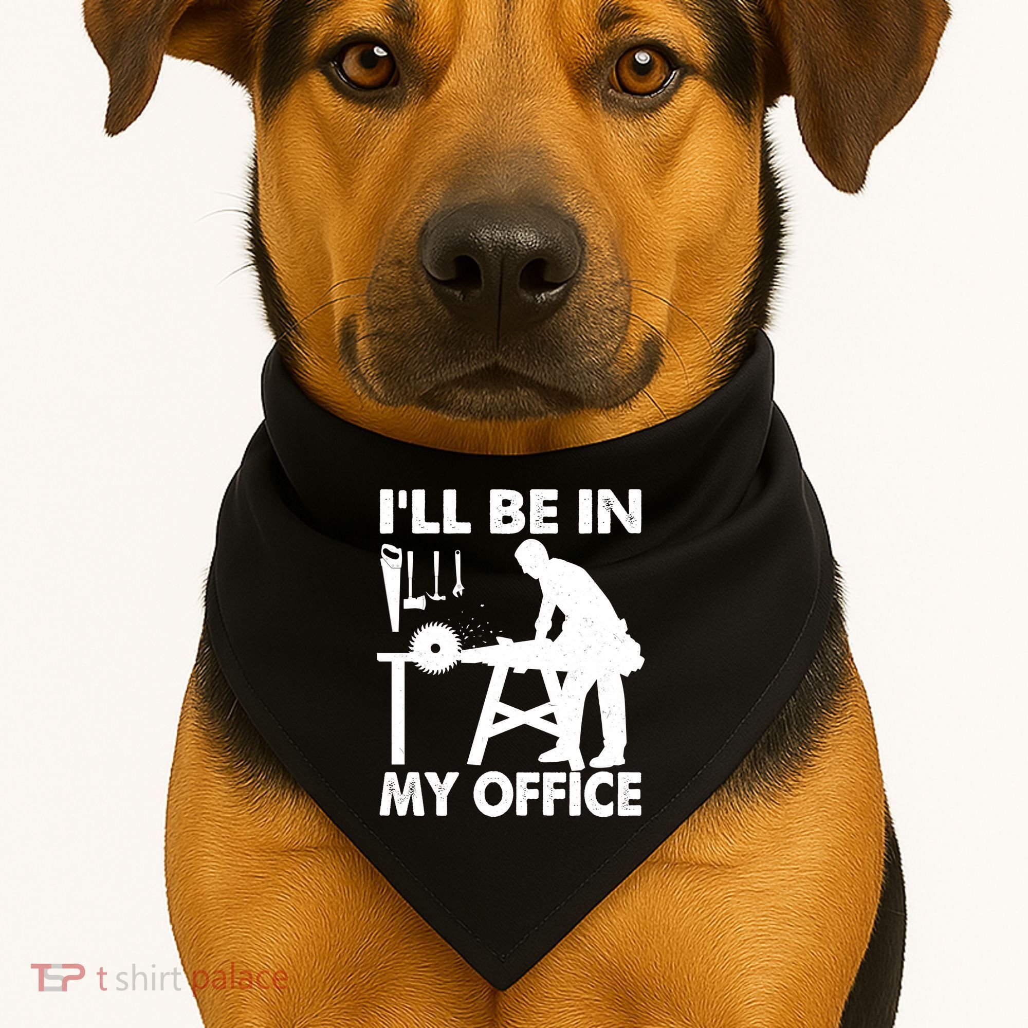 I'll Be In My Office Carpenter Woodworking  USA-Made Doggie Bandana