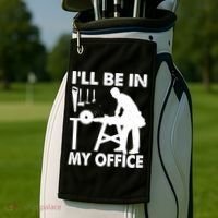 I'll Be In My Office Carpenter Woodworking  Golf Towel thumb 2