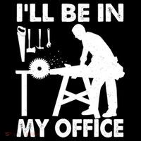 I'll Be In My Office Carpenter Woodworking  Kids Long Sleeve Shirt thumb 2