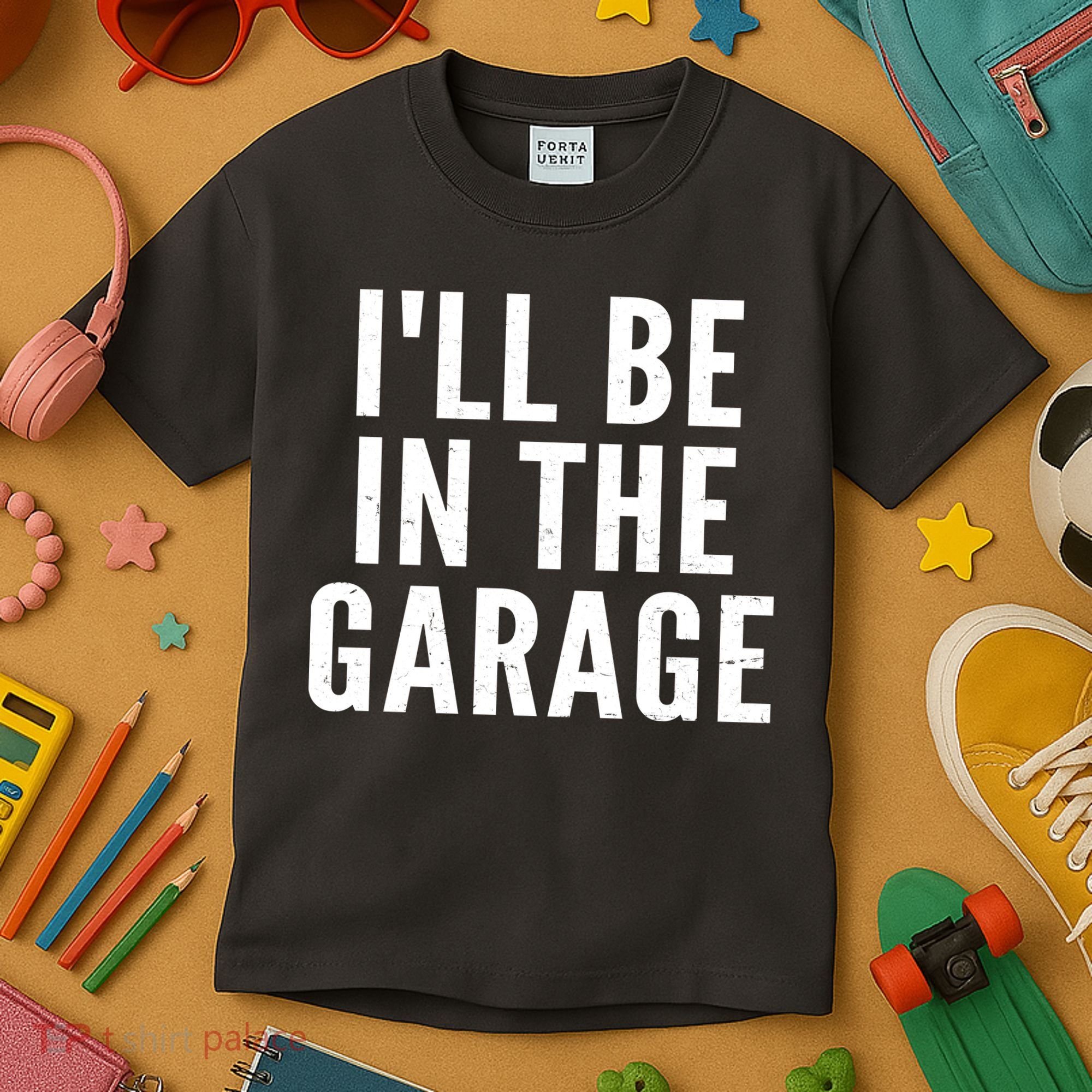 I'll Be In The Garage Car Mechanic Fan Kids T-Shirt