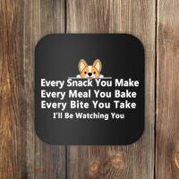 I'll Be Watching You Cute Dog Meme Coaster thumb 0