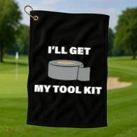 I'll Get My Tool Kit Duck Tape Golf Towel thumb 1