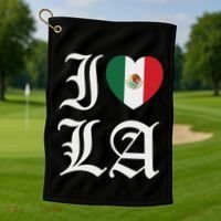 I Love La Chicano Mexican Pride Golf Towel thumb 1