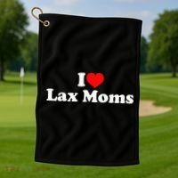 I Love Lax Moms Golf Towel thumb 1