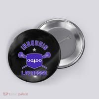 Iroquois Lacrosse Lax Sticks & Flag Button thumb 0